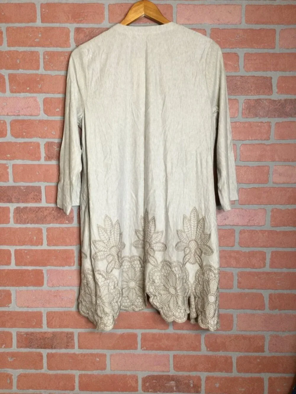 NWT Soft Surroundings Open Front Cardigan Kimono M Embroidered Carys Topper